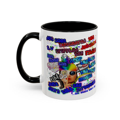 drop the beat - Accent Mug (white)