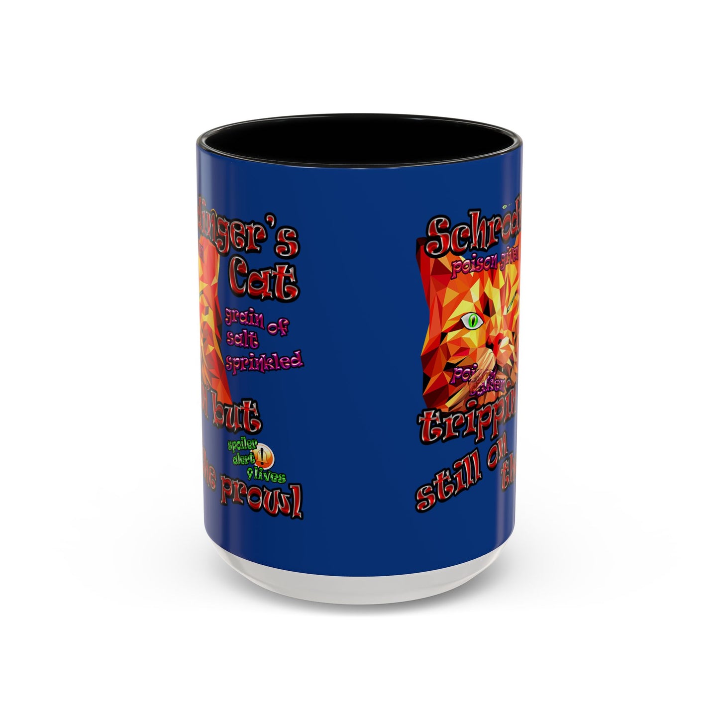 schrodinger's cat - Accent Mug (dark blue)