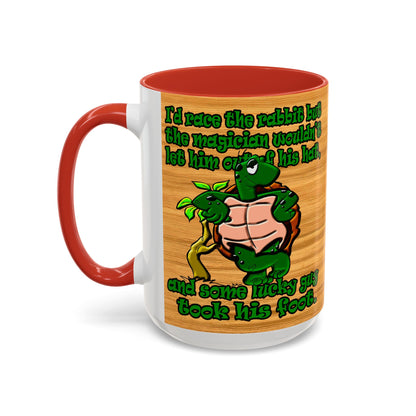 turtle race - Accent Mug (butterscotch wood finish)
