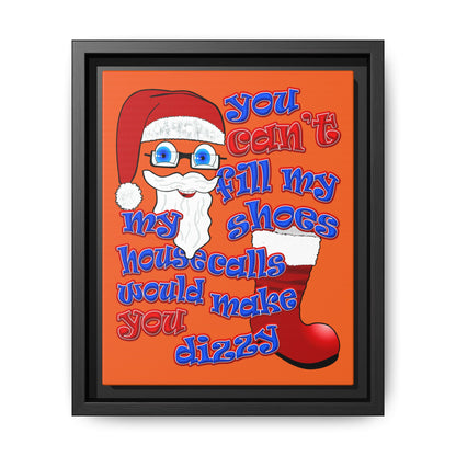 santa's shoes - framed canvas art (orange)