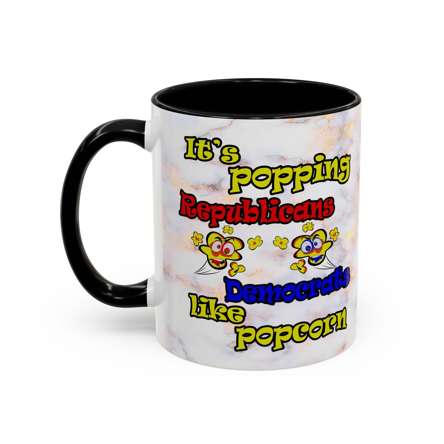 popping like popcorn - Accent Mug (white marble)
