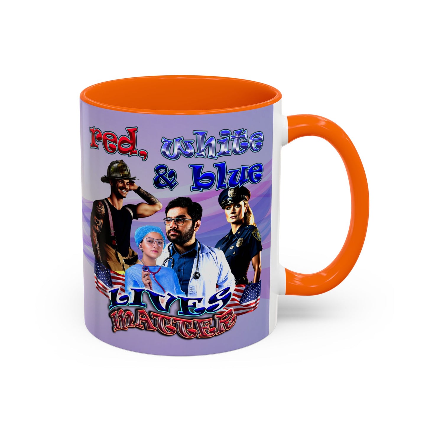 rw&b lives matter - Accent Mug (light blue-pink wave)