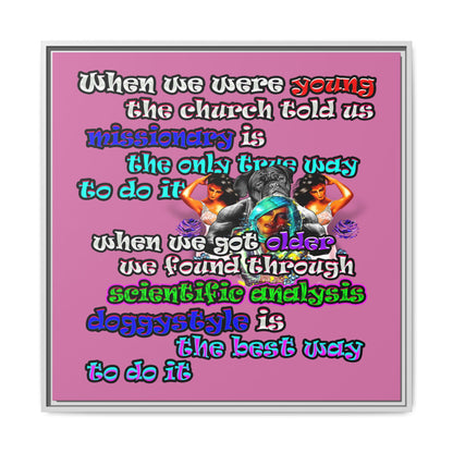 doggystyle - framed canvas art (light pink)