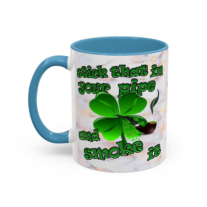 celtics logo - Accent Mug (white marble)