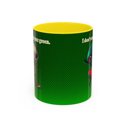 I don't care that your grey - Accent Mug (logo green)