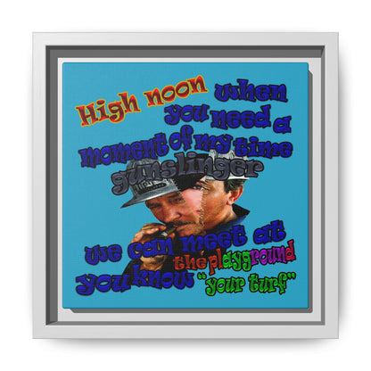 high noon - framed canvas art (turquoise)
