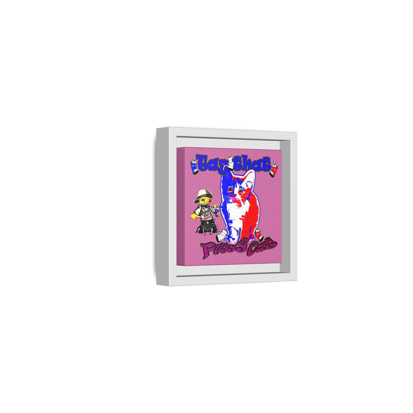 tag that - framed canvas art (light pink)