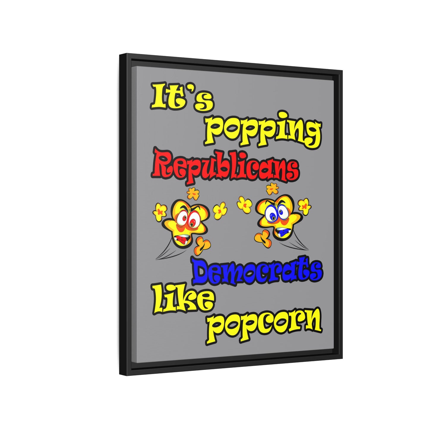 popping like popcorn - framed canvas art (grey)