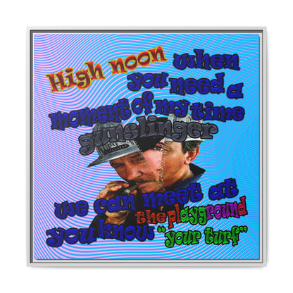 high noon - framed canvas art (light blue-purple wave)