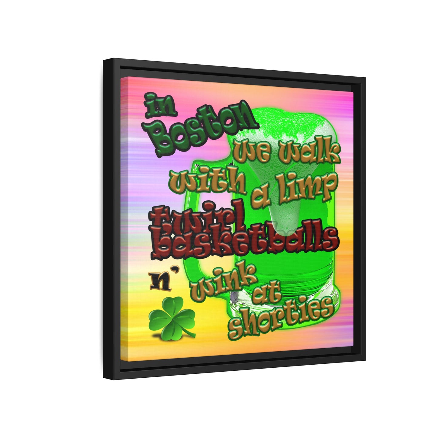 celtics logo - framed canvas art (color blur)