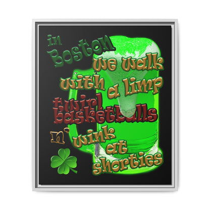 celtics logo - framed canvas art (black)