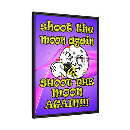 shoot the moon again - framed canvas art (purple-pink wave)