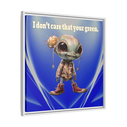 I don't care that your green - framed canvas art (blue-white wave)