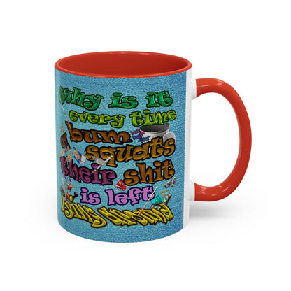 the bum's shit - Accent Mug (faded blue)