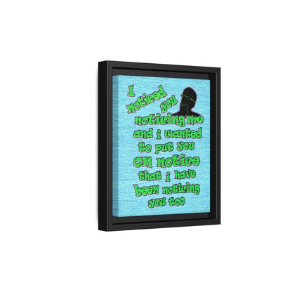 noticed you noticing - framed canvas art (faded blue)