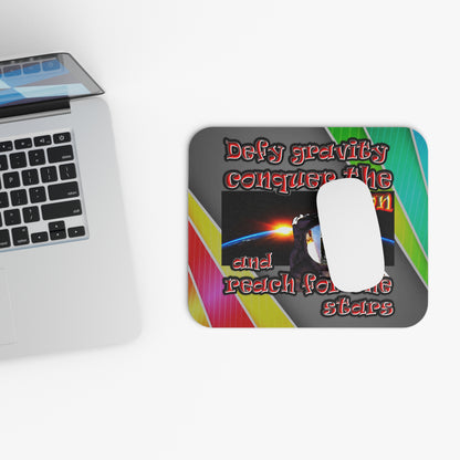 defy conquer reach - Mouse Pad (Rectangle) (rainbow split)