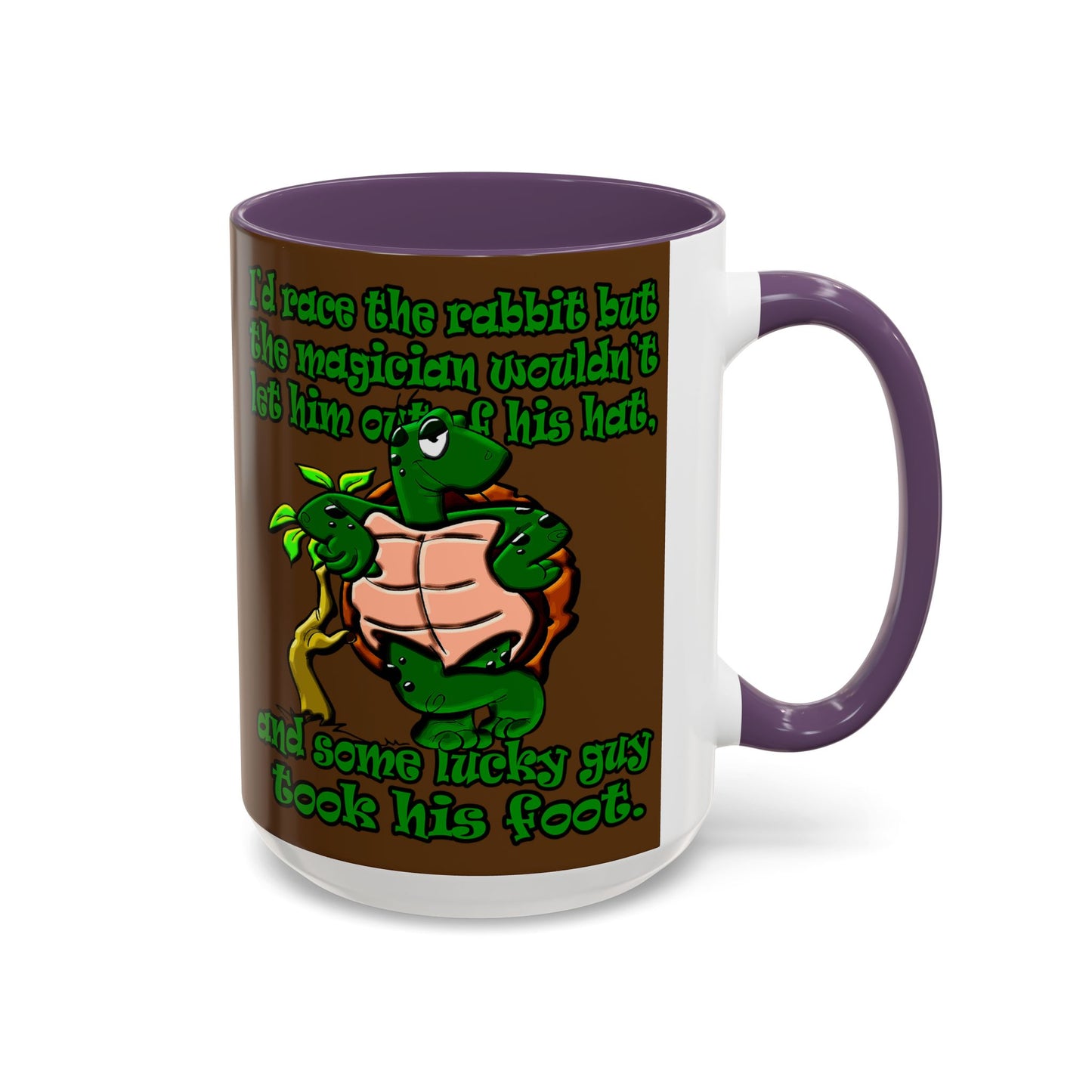 turtle race - Accent Mug (brown)