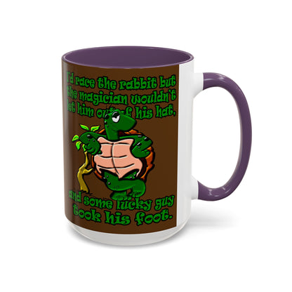 turtle race - Accent Mug (brown)