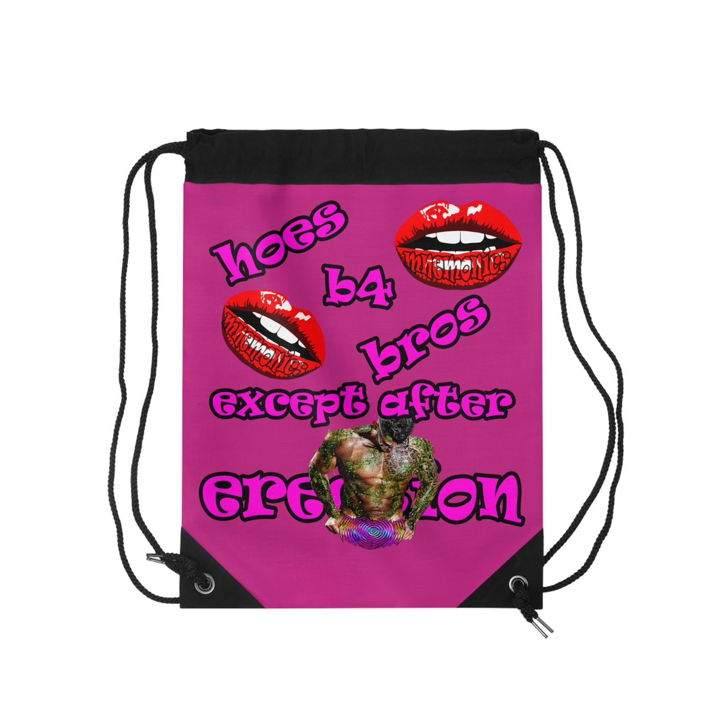 hoes b4 bros - Drawstring Bag (pink)