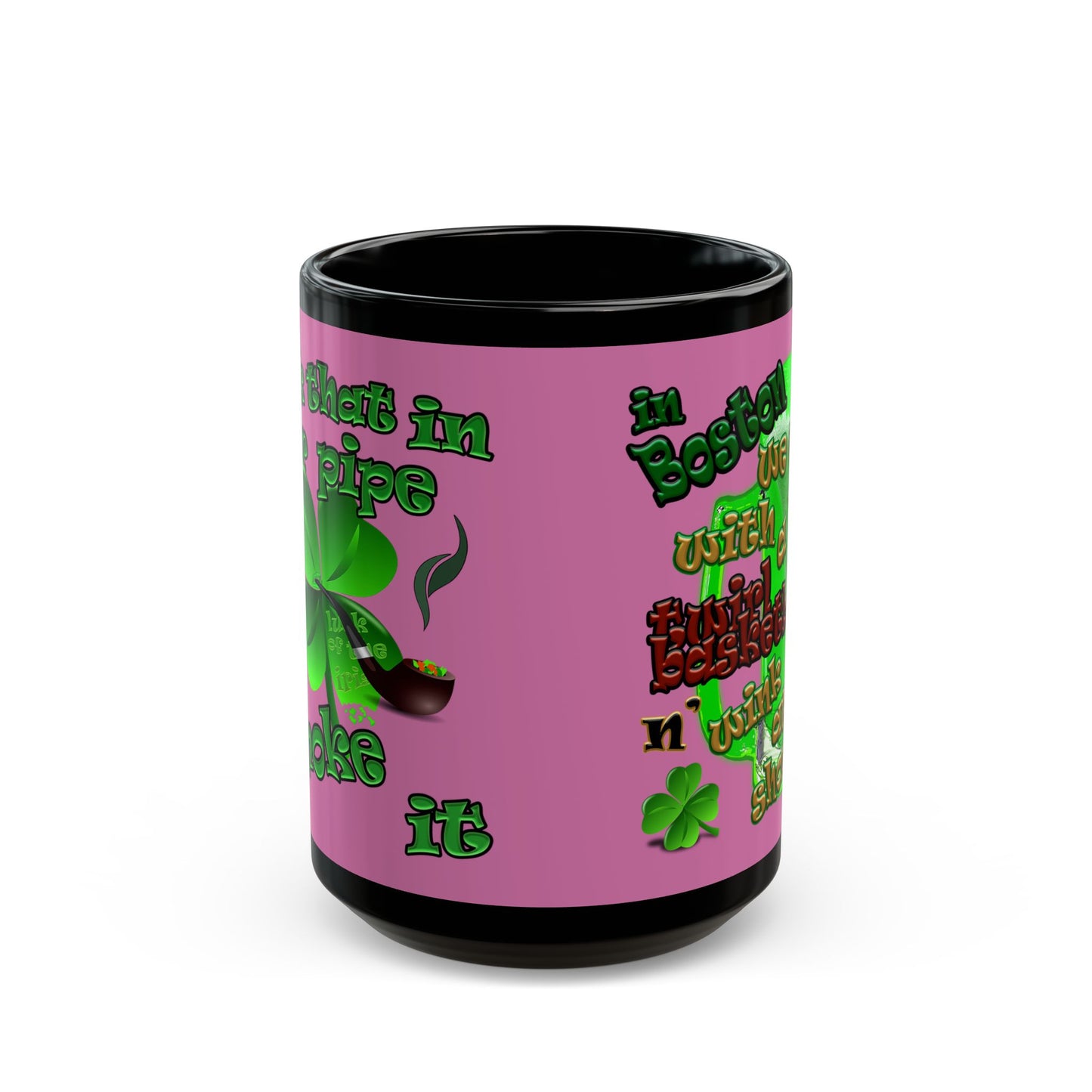 celtics logo - Black Mug (light pink)