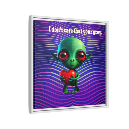 I don't care that your grey - framed canvas art (purple wave)