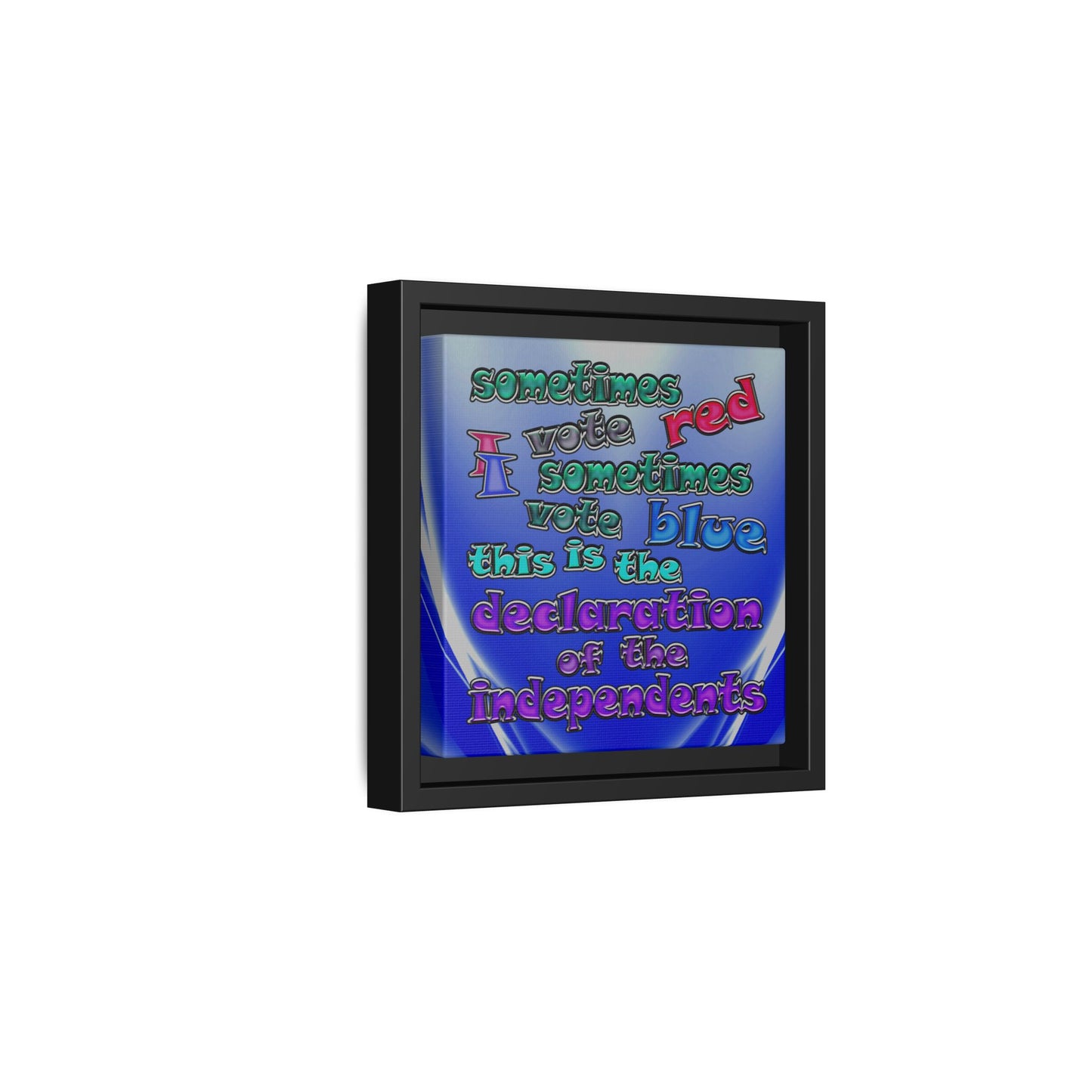 declaration of the independents - framed canvas art (blue-white wave)