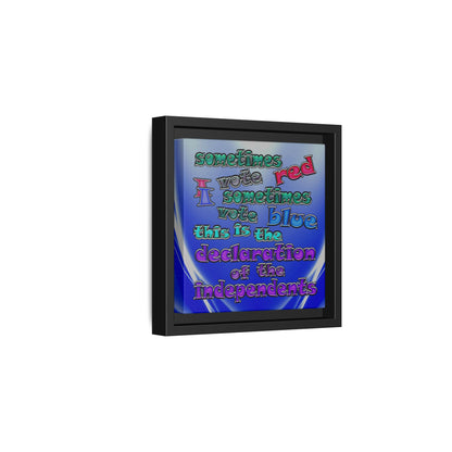 declaration of the independents - framed canvas art (blue-white wave)