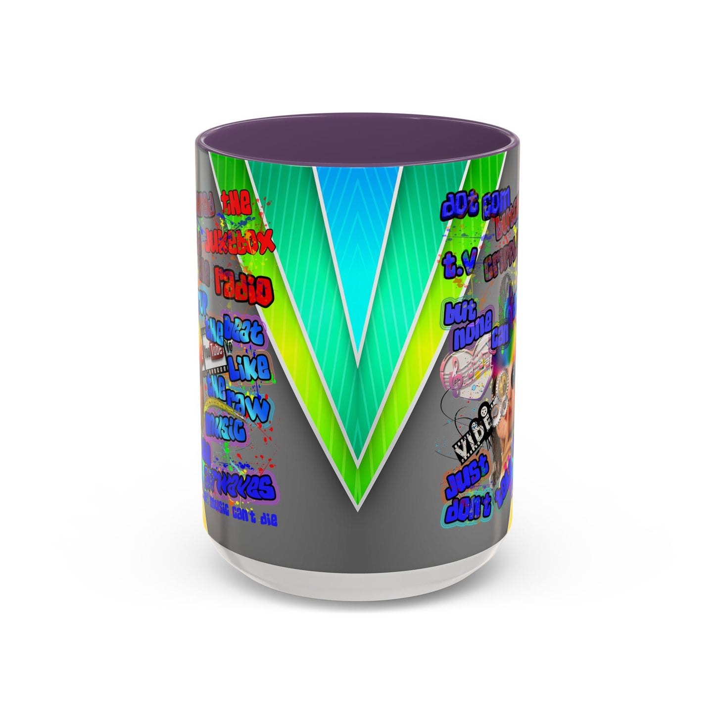 drop the beat - Accent Mug (rainbow split)