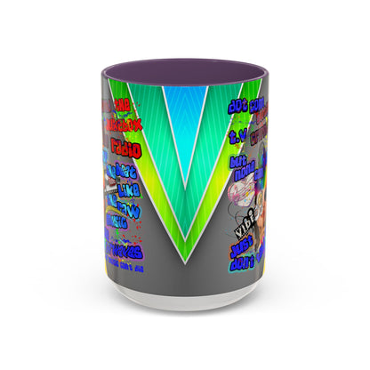 drop the beat - Accent Mug (rainbow split)