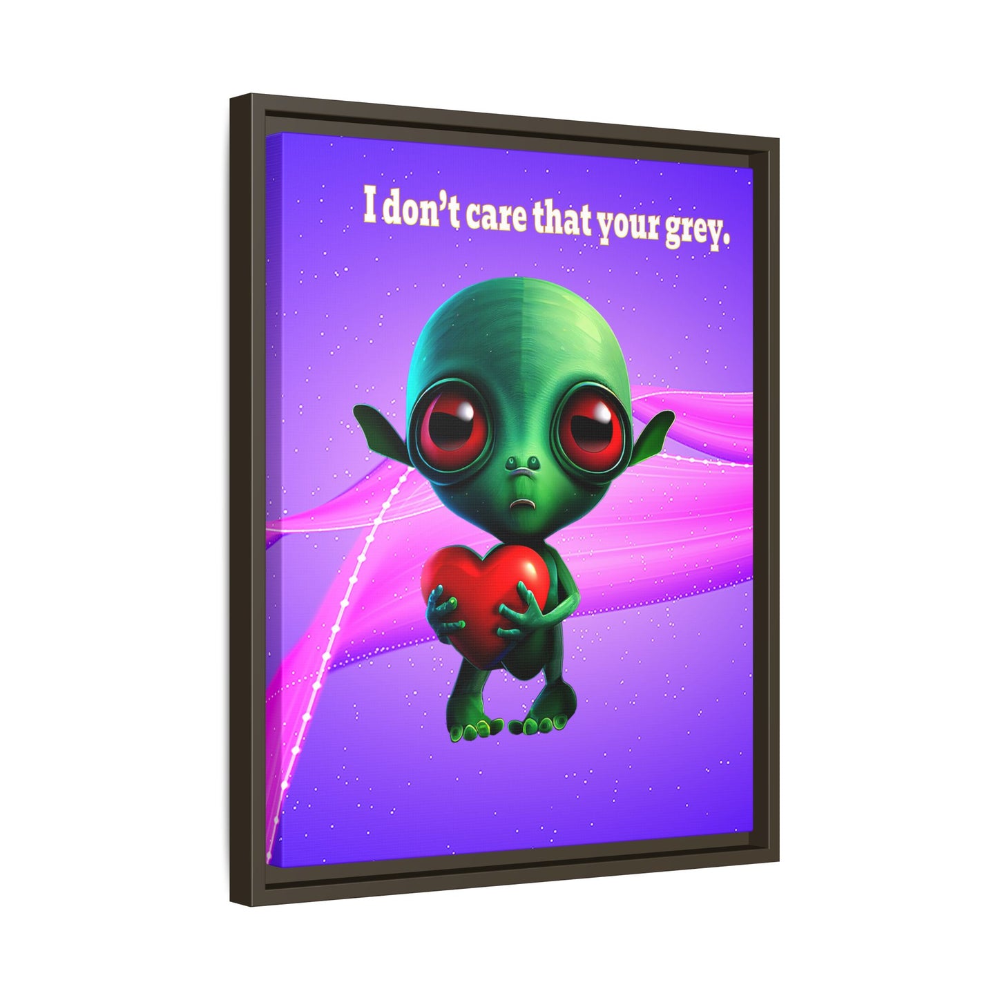 I don't care that your grey - framed canvas art (purple-pink wave)