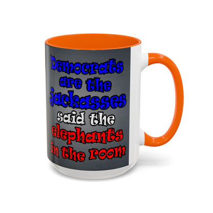 donkeys and elephants - Accent Mug (grey-light grey)