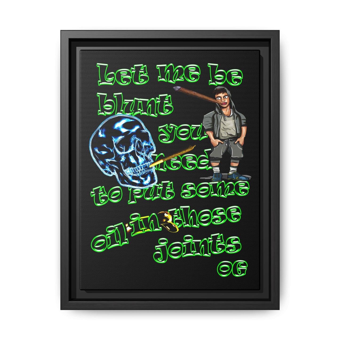 og - framed canvas art (black)