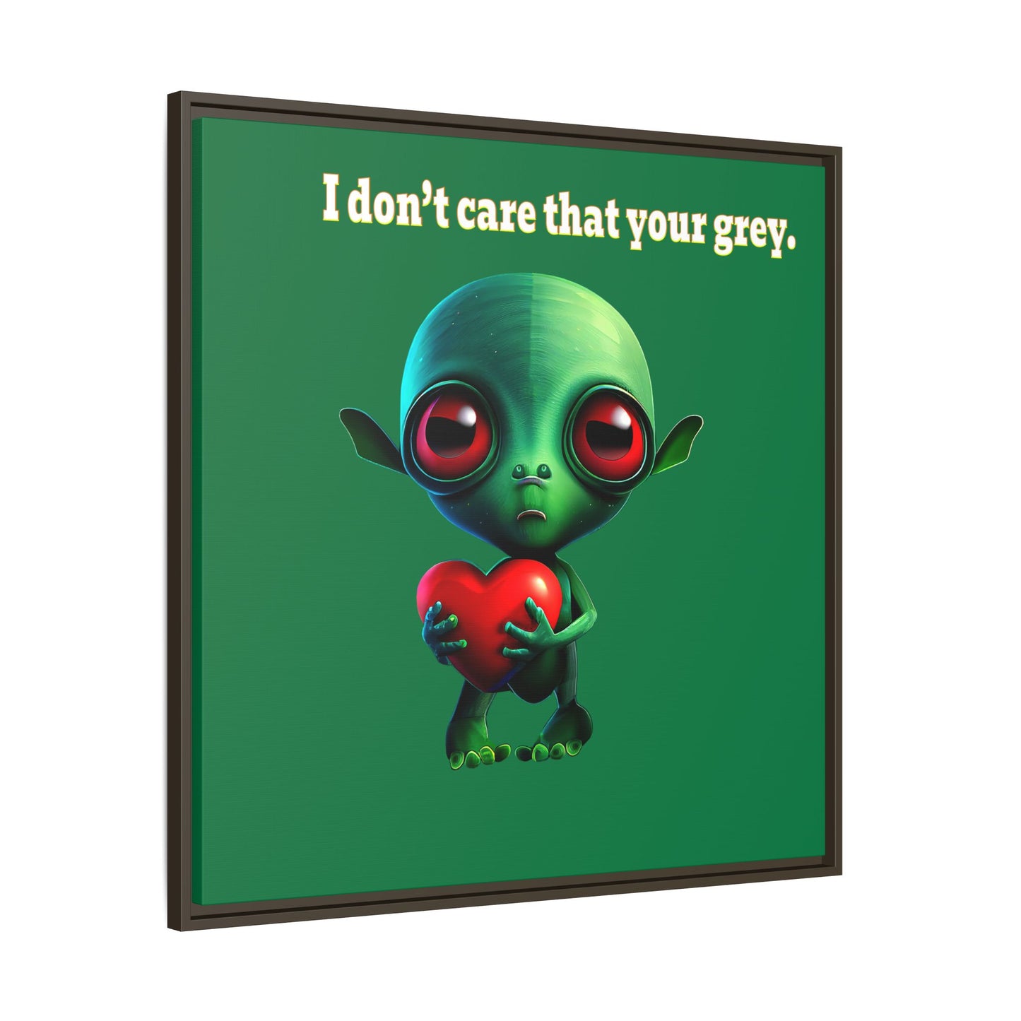 I don't care that your grey - framed canvas art (dark green)