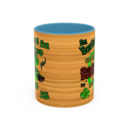 celtics logo - Accent Mug (butterscotch wood finish)
