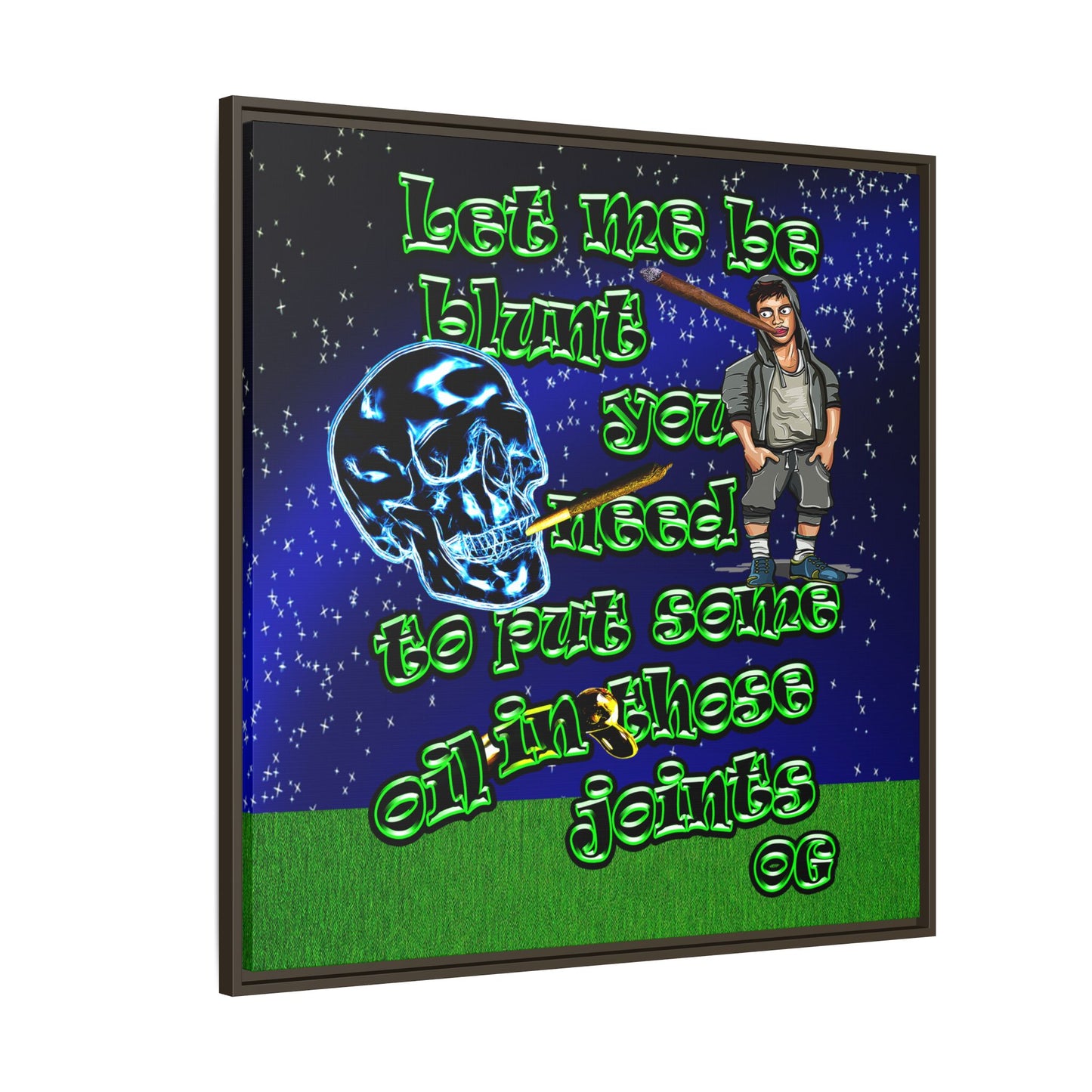 og - framed canvas art ('snoops' background)