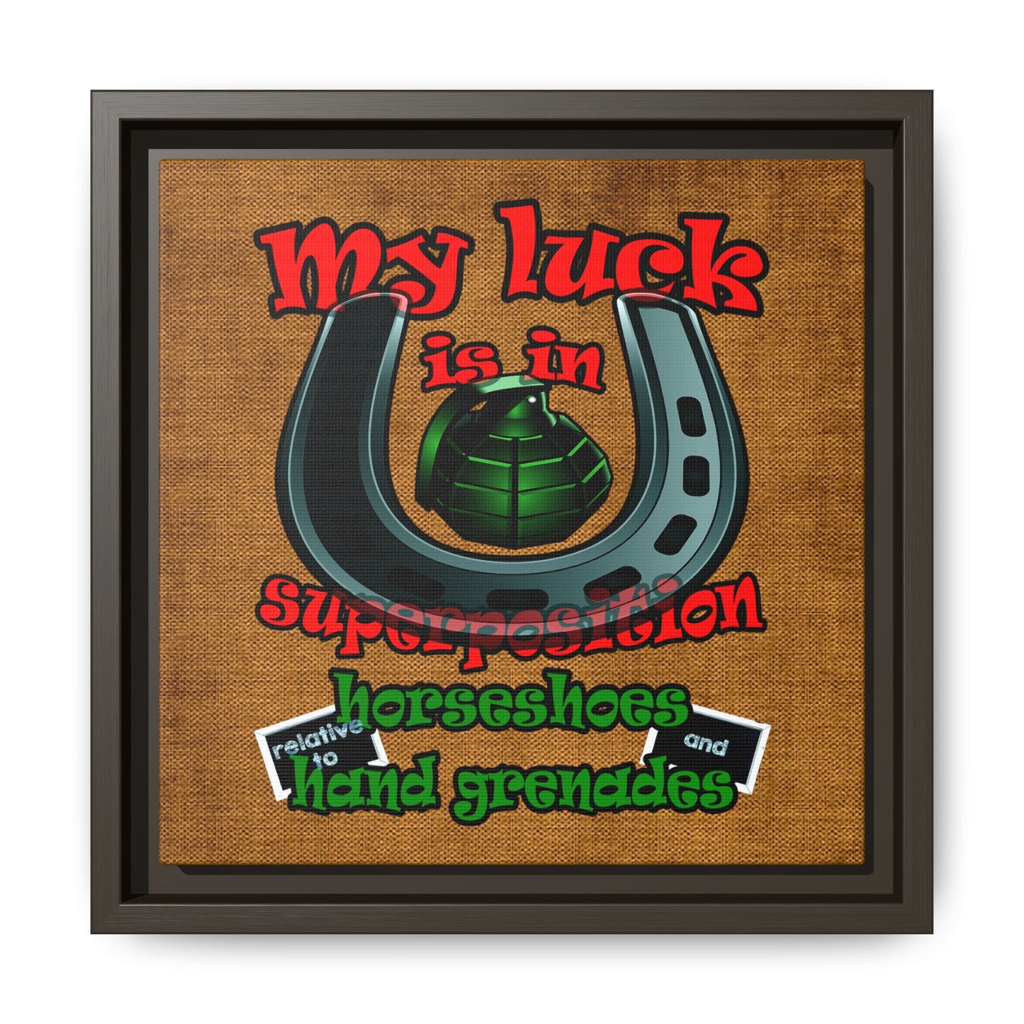 my luck - framed canvas art (brown papyrus)