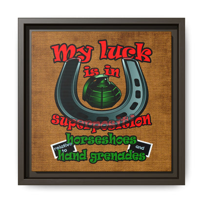 my luck - framed canvas art (brown papyrus)