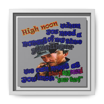 high noon - framed canvas art (grey)