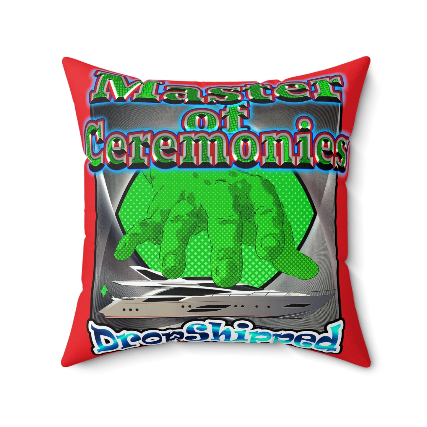 logo - Faux Suede Square Pillow - (red)