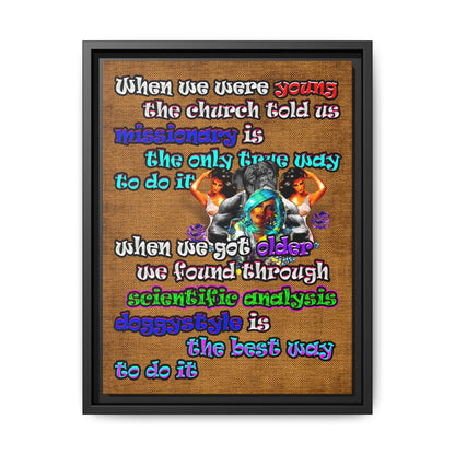 doggystyle - framed canvas art (brown papyrus)