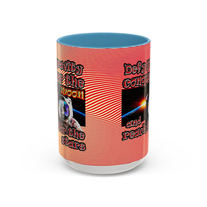defy conquer reach - Accent Mug (yellow-orange wave)