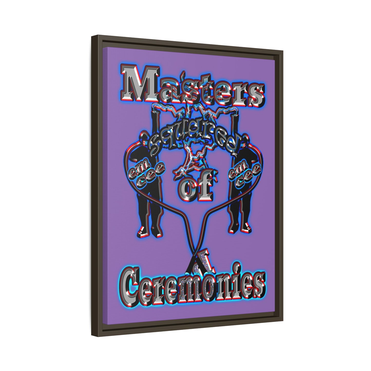 em cee squared - framed canvas art (light purple)