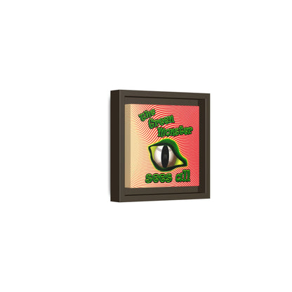 green monster - framed canvas art (yellow-orange wave)