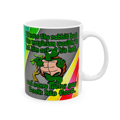 turtle race - White Mug (rainbow split)