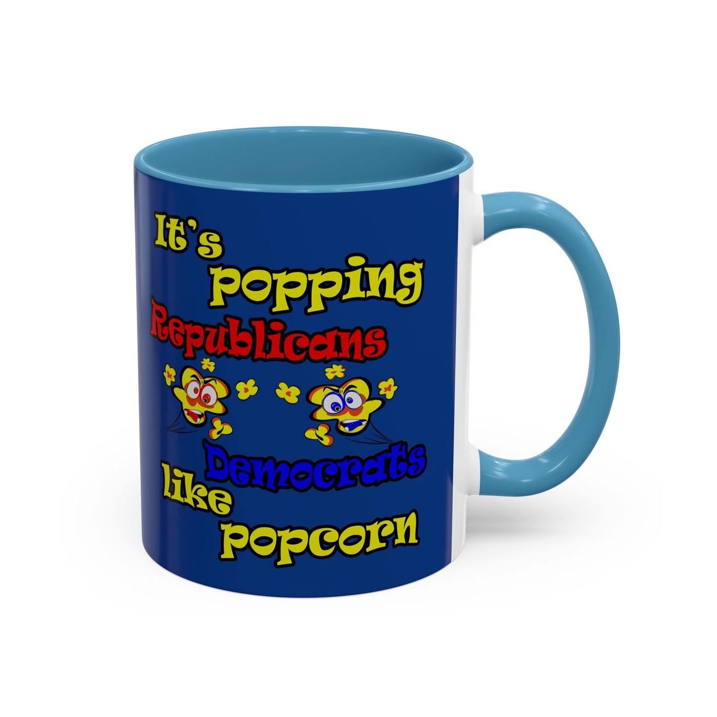 popping like popcorn - Accent Mug (dark blue)