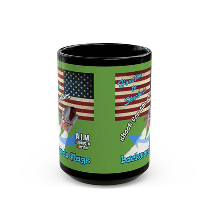 shoot for the stars - Black Mug (green)