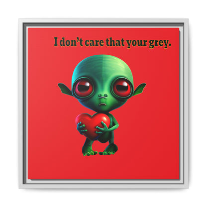 I don't care that your grey - framed canvas art (red)