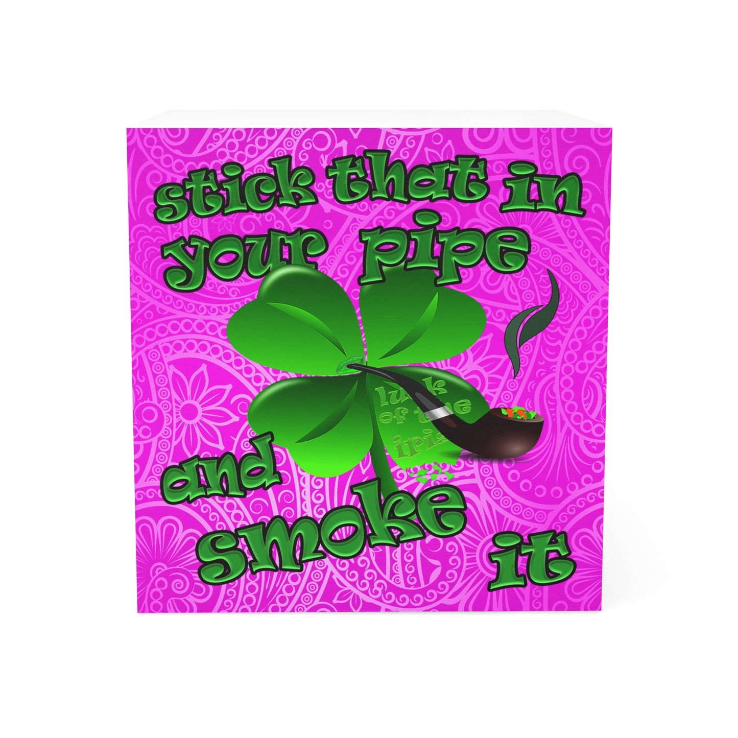 stick that in your pipe and smoke it - note cube (pink swirl)