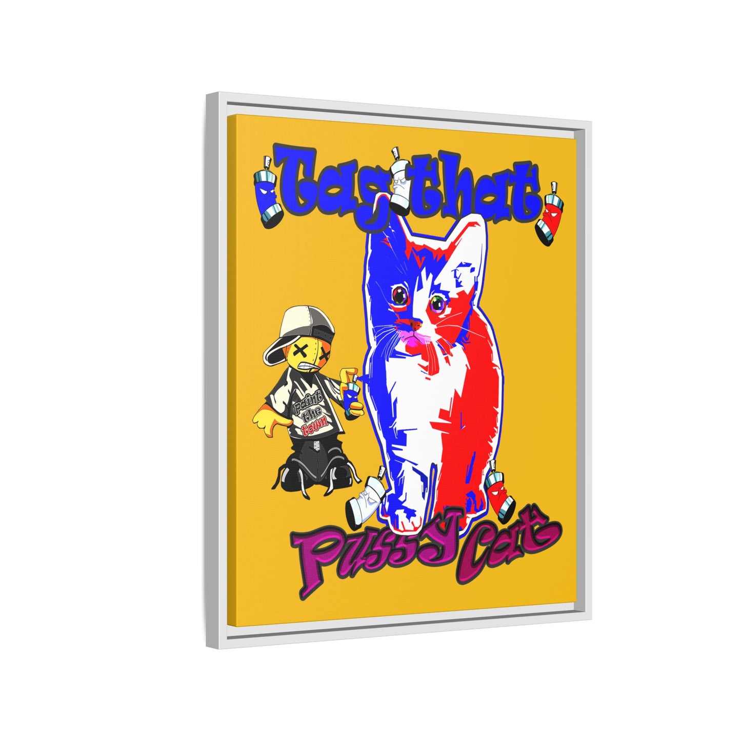 tag that - framed canvas art (yellow)