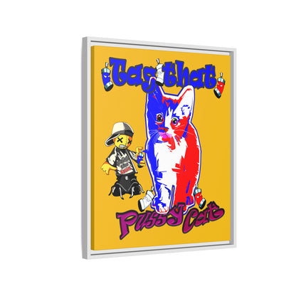 tag that - framed canvas art (yellow)